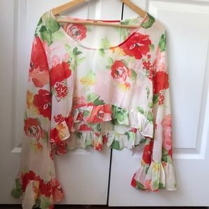 Bell sleeved crop top